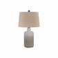 Ceramic Body Table Lamp with Brushed Details Set of 2 Beige and White By Casagear Home BM227188