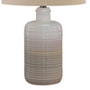 Ceramic Body Table Lamp with Brushed Details Set of 2 Beige and White By Casagear Home BM227188