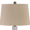 Ceramic Body Table Lamp with Brushed Details Set of 2 Beige and White By Casagear Home BM227188