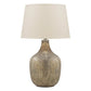 Mercury Glass Table Lamp with Drum Shade, Gold and Beige By Casagear Home