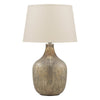 Mercury Glass Table Lamp with Drum Shade, Gold and Beige By Casagear Home