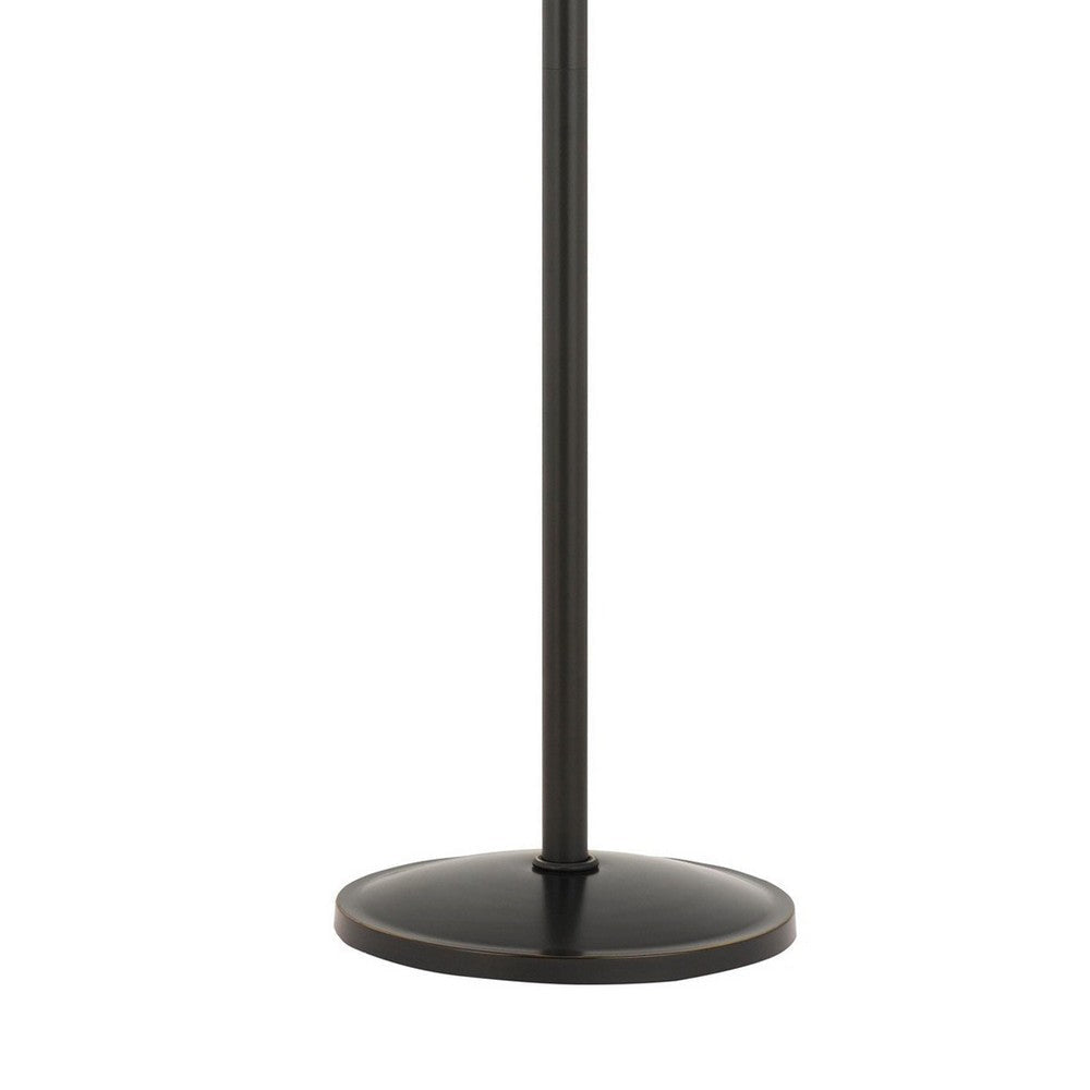 3 Light Lantern Design Metal Floor Lamp with Fabric Shades Black and Beige By Casagear Home BM227286