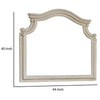 Scalloped Top Wood Encased Mirror with Molded Details Antique White By Casagear Home BM227370