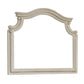 Scalloped Top Wood Encased Mirror with Molded Details, Antique White By Casagear Home