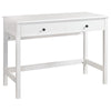 Single Drawer Wooden Frame Office Desk with Straight Legs, White By Casagear Home