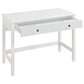 Single Drawer Wooden Frame Office Desk with Straight Legs White By Casagear Home BM227424