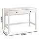 Single Drawer Wooden Frame Office Desk with Straight Legs White By Casagear Home BM227424