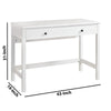 Single Drawer Wooden Frame Office Desk with Straight Legs White By Casagear Home BM227424