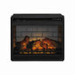 23.75 Inch Metal Fireplace Inset with 7 Level Temperature Setting Black By Casagear Home BM227444