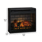 23.75 Inch Metal Fireplace Inset with 7 Level Temperature Setting Black By Casagear Home BM227444