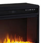 57 Inch Metal Fireplace Inset with 6 Level Temperature Setting Black By Casagear Home BM227446