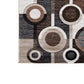 Machine Woven Fabric Rug with Circular Pattern Large Brown and Cream By Casagear Home BM227493