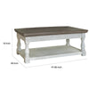 Plank Style Wood Coffee Table Spring Lift Top Vintage White Weathered Gray By Casagear Home BM227511