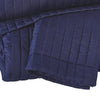 3 Piece Fabric King Coverlet Set with Vertical Channel Stitching Blue By Casagear Home BM227564