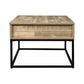 19’ Wood and Metal Lift Top Cocktail Table Brown and Black By Casagear Home BM227573