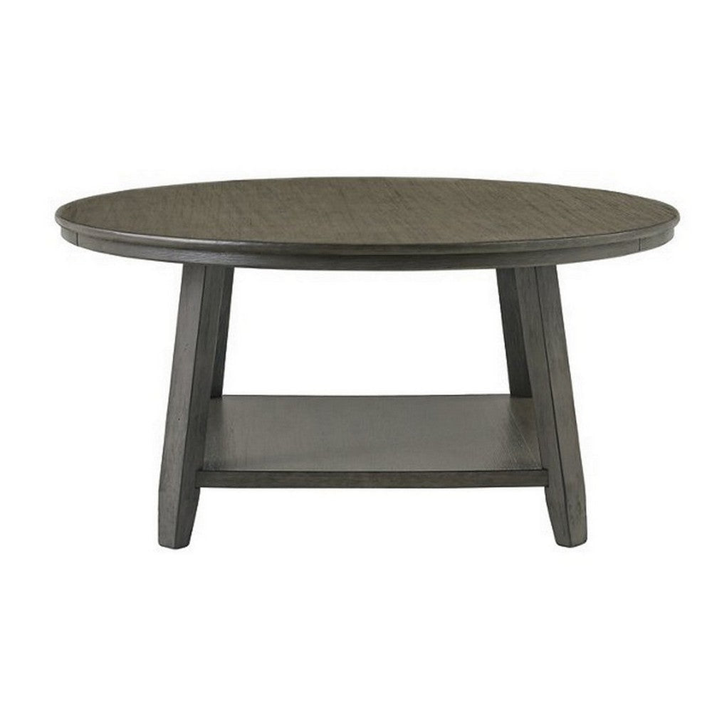 3 Piece Occasional Table Set with Open Bottom Shelf Antique Gray By Casagear Home BM227574