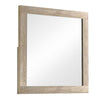 Transitional Style Grained Wood Encased Square Mirror Cream By Casagear Home BM228562