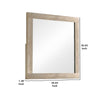 Transitional Style Grained Wood Encased Square Mirror Cream By Casagear Home BM228562