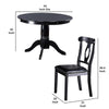 5 Piece Wooden Dining Set with Leatherette Padded Chairs Black By Casagear Home BM228568