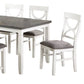 6 Piece Dining Set with Cut Out Back Chairs and Padded Bench White and Gray By Casagear Home BM228569