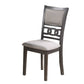 Fabric Upholstered Dining Chair with Panel Back Knot Cut Outs Set of 2 Gray By Casagear Home BM228572