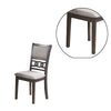 Fabric Upholstered Dining Chair with Panel Back Knot Cut Outs Set of 2 Gray By Casagear Home BM228572