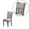 Fabric Upholstered Dining Chair with Panel Back Knot Cut Outs Set of 2 Gray By Casagear Home BM228572