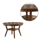 Round Top Wooden Dining Table with Boomerang Legs Walnut Brown By Casagear Home BM228573