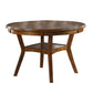 Round Top Wooden Dining Table with Boomerang Legs, Walnut Brown By Casagear Home