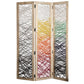 3 Panel Wooden Screen with Woven Reinforced Yarn, Multicolor By Casagear Home