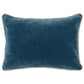 Rectangular Fabric Throw Pillow with Solid Color and Piped Edges, Blue By Casagear Home