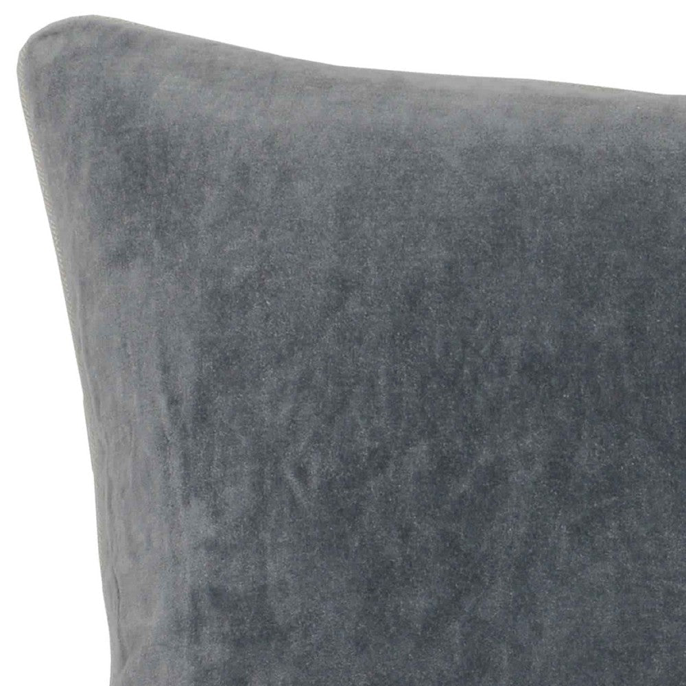 Square Fabric Throw Pillow with Solid Color and Piped Edges Gray By Casagear Home BM228815