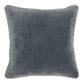 Square Fabric Throw Pillow with Solid Color and Piped Edges, Gray By Casagear Home