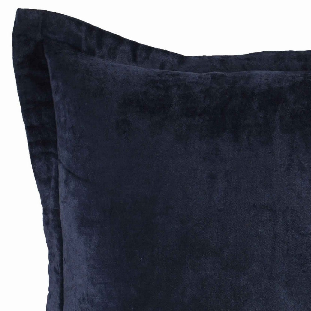 Square Fabric Throw Pillow with Solid Color and Flanged Edges Blue By Casagear Home BM228834