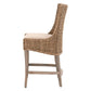 Wicker and Fabric Counter Stool with Wood Frame Set of 2 Brown and Gray By Casagear Home BM228941