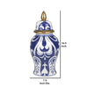 Urn Shaped Ceramic Jar with Lid and Gold Accent Blue By Casagear Home BM228952