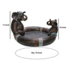 10 Inches Polyresin Frame Dad and Son Elephant Bird Bath Bronze By Casagear Home BM228974