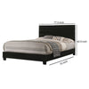 Leatherette Upholstered King Bed with Panel Headboard Black By Casagear Home BM229066