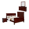 Full Size Sleigh Wooden 5 Piece Bedroom Set, Cherry By Casagear Home