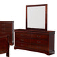 Queen Size Sleigh Wooden 5 Piece Bedroom Set Cherry By Casagear Home BM229178