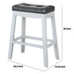 29’’ Wooden Bar Height Stool Set of 2 White and Gray by Casagear Home BM229259