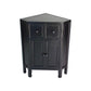 30 Inch Wooden 2 Door Corner Cabinet with 2 Drawers, Black By Casagear Home