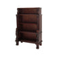 63 Inch Hand Carved Wooden Bookcase with 4 Shelves, Brown By Casagear Home