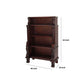 63 Inch Hand Carved Wooden Bookcase with 4 Shelves Brown By Casagear Home BM229428