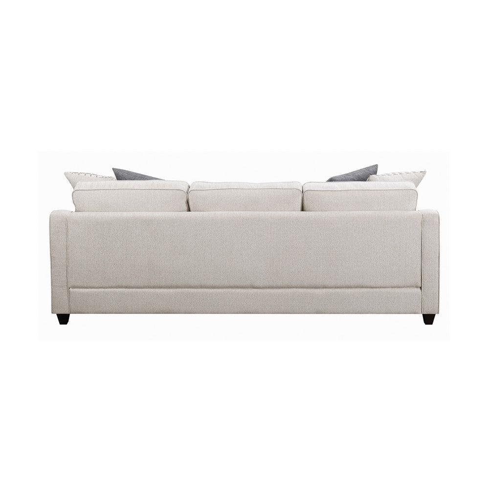 L Shaped Fabric Sectional with Reversible Chaise and Tapered Legs Cream By Casagear Home BM229611