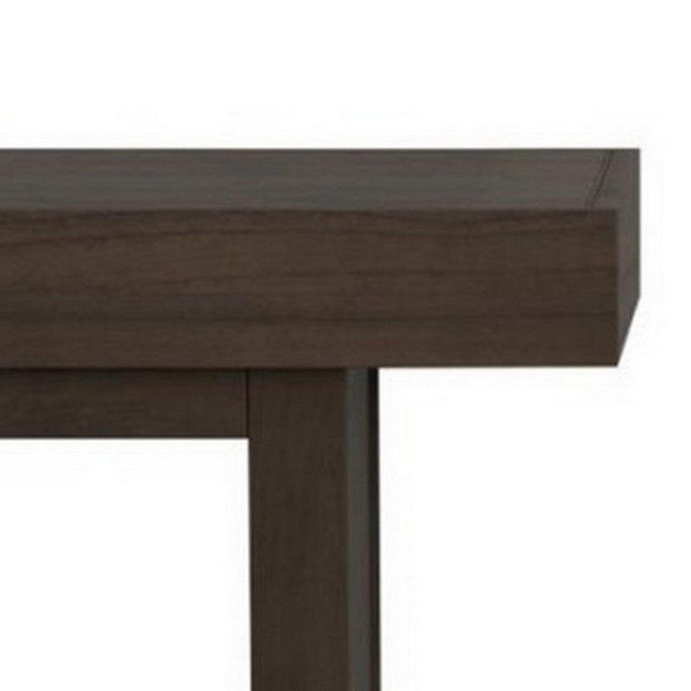 Rectangular Wooden Top Sofa Table with Side Panel Support Taupe Gray By Casagear Home BM229637