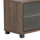 59’’ Wooden TV Console with 3 Glass Door Storage Brown By Casagear Home BM229643