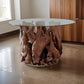 Wooden Tree Bark Design Dining Table Natural Light Brown By Casagear Home BM230285