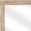 Wooden Frame Mirror with Hewn Saw Details Light Brown By Casagear Home BM230384