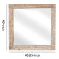 Wooden Frame Mirror with Hewn Saw Details Light Brown By Casagear Home BM230384